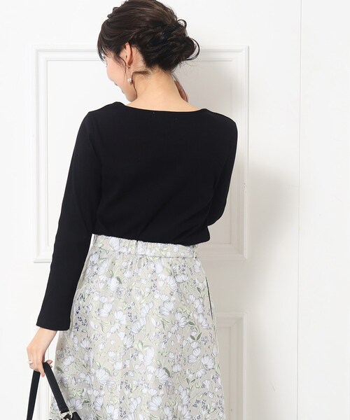 couture brooch（クチュールブローチ）の「◆【オフィスにも◎】ハートネックテレコトップス（Tシャツ/カットソー・レディース・ピンク系/オフホワイト/ブラック・38/40/42）」の22枚目の写真