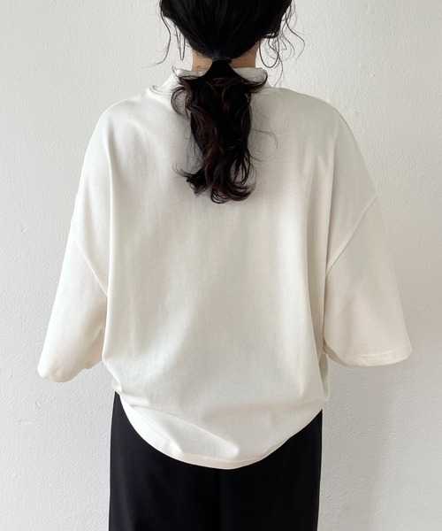 wee9s（ウィークス）の「BOY FRIEND TEE / ボーイフレンドティー（Tシャツ/カットソー・レディース・アイボリー/ブラック/チャコール・FREE）」の10枚目の写真