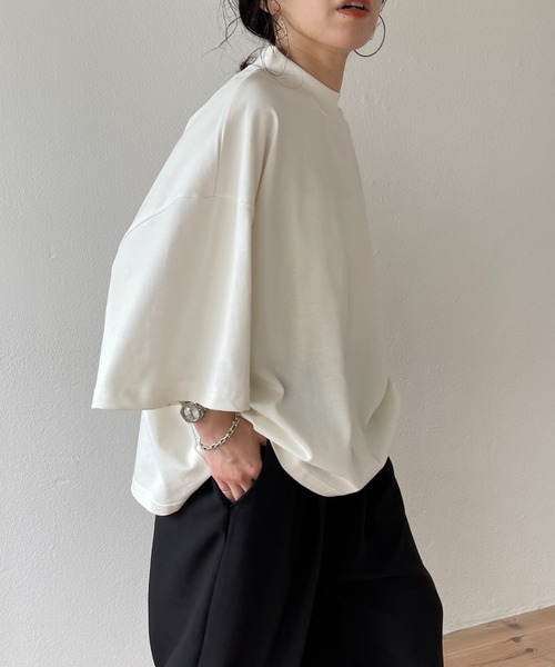 wee9s（ウィークス）の「BOY FRIEND TEE / ボーイフレンドティー（Tシャツ/カットソー・レディース・アイボリー/ブラック/チャコール・FREE）」の21枚目の写真