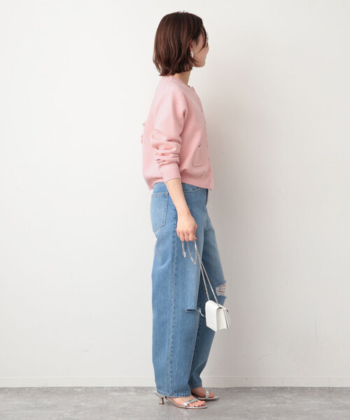 SLOBE IENA（スローブイエナ）の「《追加》petit カーディガン（カーディガン/ボレロ・レディース・ブラック系その他/ホワイト/ピンク・FREE）」の8枚目の写真