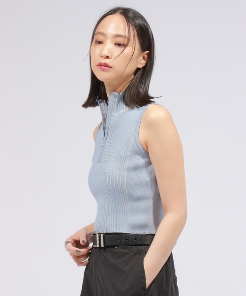 PAGEBOY（ページボーイ）の「ハーフZIPリブハイネックニット（ニット/セーター・レディース・ブラック/オフホワイト/ブルー・FREE）」の13枚目の写真