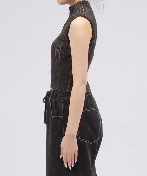 PAGEBOY（ページボーイ）の「ハーフZIPリブハイネックニット（ニット/セーター・レディース・ブラック/オフホワイト/ブルー・FREE）」の16枚目の写真