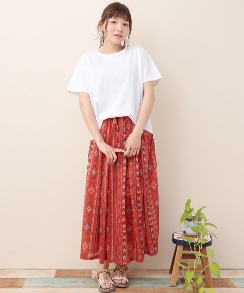 チチカカ(チチカカ)の「エスパンディキカプリントスカート(スカート・レディース・レッド/グリーン/ブルー・FREE)」の6枚目の写真