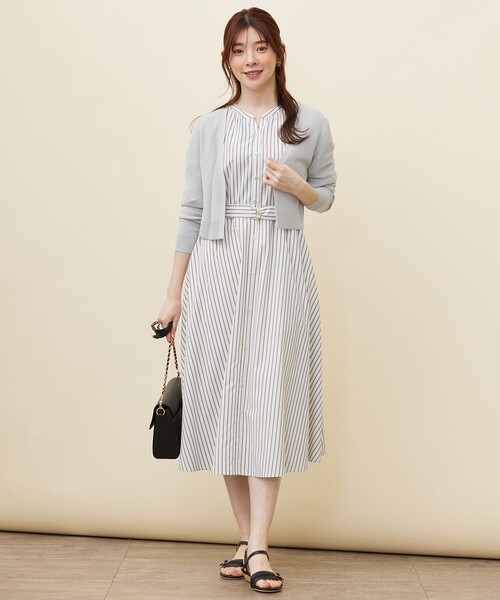 ANY SIS（エニィスィス）の「【洗える】バンドカラー シャツワンピース（シャツワンピース・レディース・ホワイト系1/スカイブルー系1・1/2/3）」の4枚目の写真