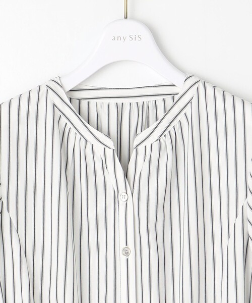 ANY SIS（エニィスィス）の「【洗える】バンドカラー シャツワンピース（シャツワンピース・レディース・ホワイト系1/スカイブルー系1・1/2/3）」の8枚目の写真