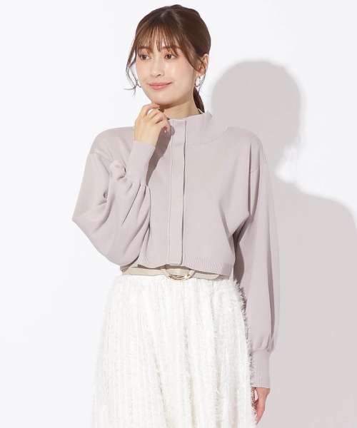 AND COUTURE（アンドクチュール）の「スタンドネッククロップドニット