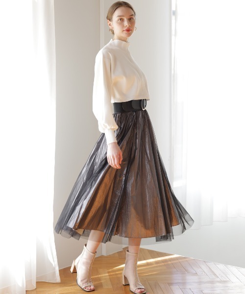 【2023SS】FRAMeWORK クロップドニットジャケット カーディガン AND COUTURE（アンドクチュール）の「スタンドネッククロップド