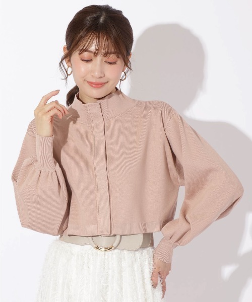 AND COUTURE（アンドクチュール）の「スタンドネッククロップドニット