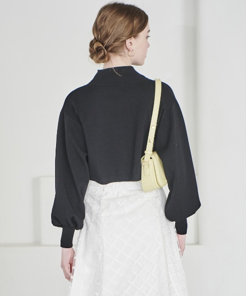 【2023SS】FRAMeWORK クロップドニットジャケット カーディガン AND COUTURE（アンドクチュール）の「スタンドネッククロップド