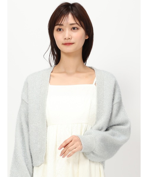 MISCH MASCH(ミッシュマッシュ)の「フィルムヤーンニットカーデ/MM418401(カーディガン/ボレロ・レディース・ホワイト/ピンク/ライトグリーン・フリ-)」の6枚目の写真