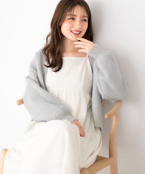 MISCH MASCH(ミッシュマッシュ)の「フィルムヤーンニットカーデ/MM418401(カーディガン/ボレロ・レディース・ホワイト/ピンク/ライトグリーン・フリ-)」の13枚目の写真