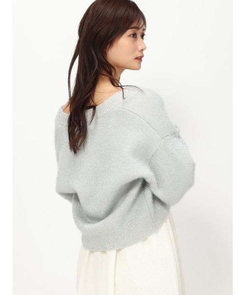 MISCH MASCH(ミッシュマッシュ)の「フィルムヤーンニットカーデ/MM418401(カーディガン/ボレロ・レディース・ホワイト/ピンク/ライトグリーン・フリ-)」の14枚目の写真