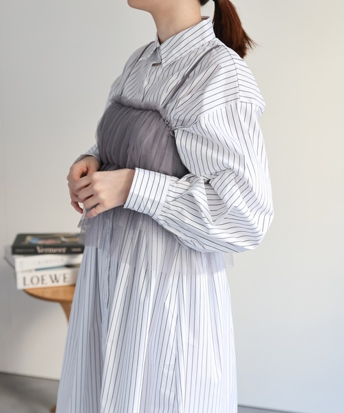 sakishimatokyo(サキシマトーキョー)の「リボンチュールキャミソール/チュールビスチェ(キャミソール・レディース・グレー/ブラック/ライトベージュ/オフホワイト・FREE)」の20枚目の写真