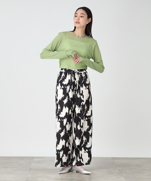 THE SHOP TK （ザ ショップ ティーケー ）の「◆シアー配色プルオーバー【手洗い可】（Tシャツ/カットソー・レディース・ベビーピンク/アイボリー/グリーン/ブラック・12/13）」の8枚目の写真