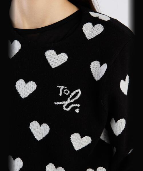 To b. by agnes b.（トゥービーバイアニエスベー）の「ハートジャガードプルオーバー（ニット/セーター・レディース・ブラック・FREE）」の8枚目の写真