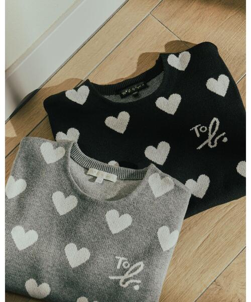 To b. by agnes b.（トゥービーバイアニエスベー）の「ハートジャガードプルオーバー（ニット/セーター・レディース・ブラック・FREE）」の9枚目の写真