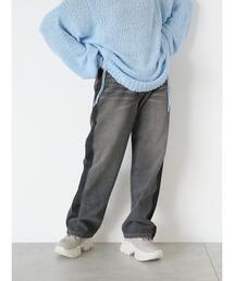 ehka sopo | 配色ストレートデニムパンツ(デニムパンツ)
