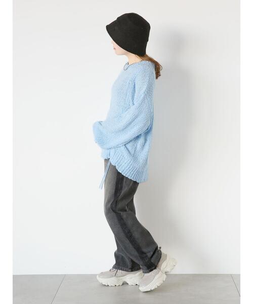 ehka sopo（エヘカソポ）の「配色ストレートデニムパンツ（デニムパンツ・レディース・サックスブルー/ブルー/グレー・F）」の6枚目の写真