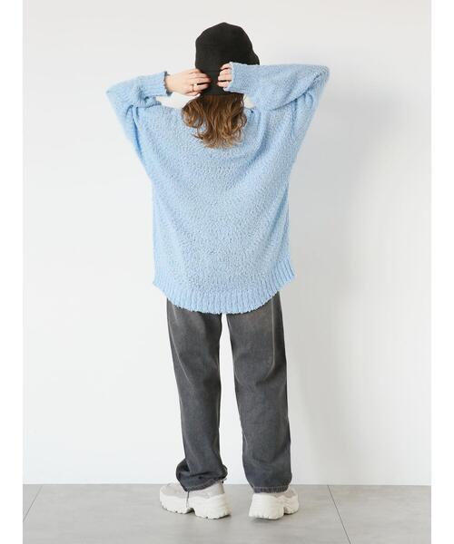 ehka sopo（エヘカソポ）の「配色ストレートデニムパンツ（デニムパンツ・レディース・サックスブルー/ブルー/グレー・F）」の7枚目の写真