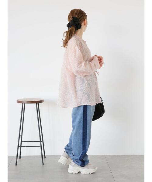 ehka sopo（エヘカソポ）の「配色ストレートデニムパンツ（デニムパンツ・レディース・サックスブルー/ブルー/グレー・F）」の19枚目の写真