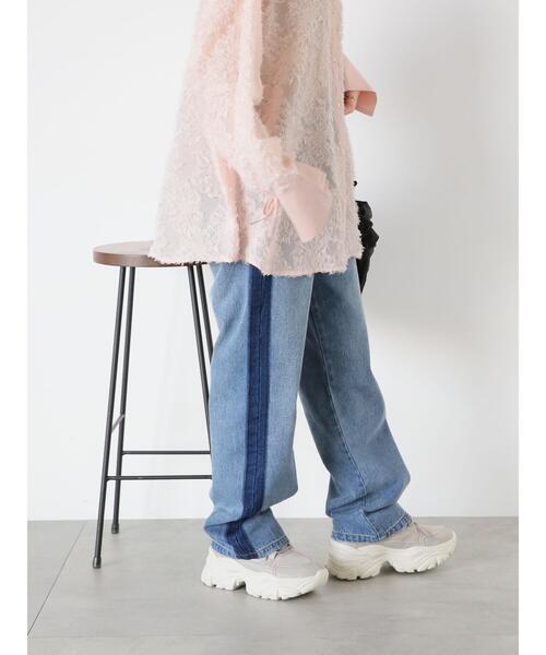 ehka sopo（エヘカソポ）の「配色ストレートデニムパンツ（デニムパンツ・レディース・サックスブルー/ブルー/グレー・F）」の21枚目の写真