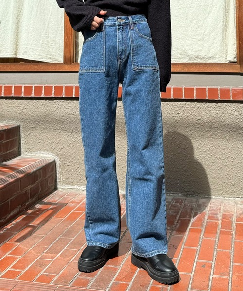 LE MORE(リモア)の「ポケットデニムパンツ(デニムパンツ・レディース・ブルー・FREE)」の7枚目の写真