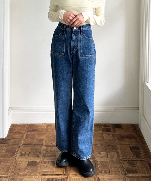 LE MORE(リモア)の「ポケットデニムパンツ(デニムパンツ・レディース・ブルー・FREE)」の10枚目の写真
