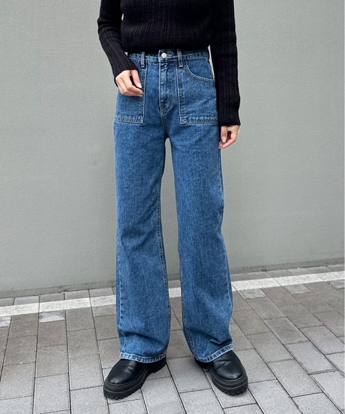 LE MORE(リモア)の「ポケットデニムパンツ(デニムパンツ・レディース・ブルー・FREE)」の20枚目の写真