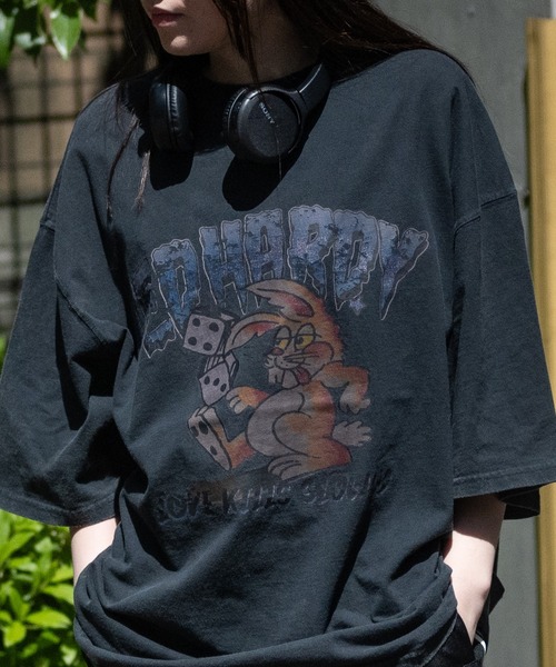 JOHN'S CLOSET（ジョンズクローゼット）の「【s】〔Ed Hardy〕ピグメント加工 ヴィンテージイラストTEE（Tシャツ/カットソー・メンズ・ブラック系2/グレー系4/グレー系1/ブラック系1/グレー系3/グレー系2/ブラック系3/ブラック系4・MEDIUM/LARGE）」の4枚目の写真