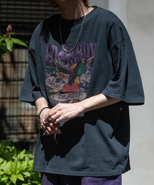 JOHN'S CLOSET（ジョンズクローゼット）の「【s】〔Ed Hardy〕ピグメント加工 ヴィンテージイラストTEE（Tシャツ/カットソー・メンズ・ブラック系2/グレー系4/グレー系1/ブラック系1/グレー系3/グレー系2/ブラック系3/ブラック系4・MEDIUM/LARGE）」の15枚目の写真