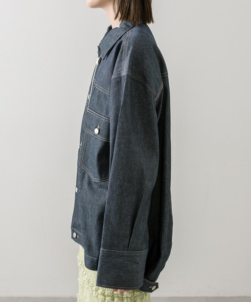 mystic（ミスティック）の「【2色展開】BIGデニムジャケット（デニムジャケット・レディース・ネイビー/ブルー・FREE）」の18枚目の写真
