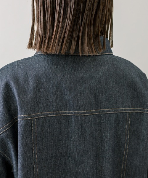 mystic（ミスティック）の「【2色展開】BIGデニムジャケット（デニムジャケット・レディース・ネイビー/ブルー・FREE）」の20枚目の写真