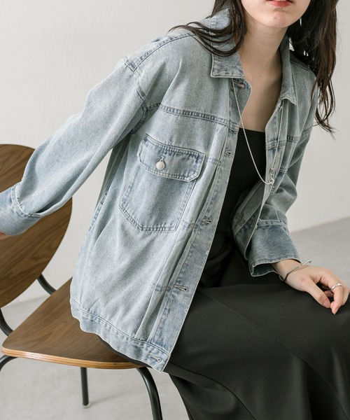 mystic（ミスティック）の「【2色展開】BIGデニムジャケット（デニムジャケット・レディース・ネイビー/ブルー・FREE）」の12枚目の写真
