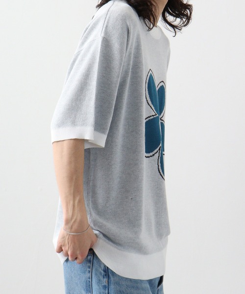 Jungle Storm(ジャングルストーム)の「JUNGLESTORM フラワー/ビリヤードクルーTEE(Tシャツ/カットソー・メンズ・ホワイト/ブルー/ブラック・M/L)」の7枚目の写真