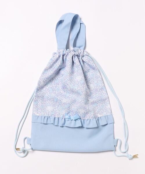 Catherine Cottage（キャサリンコテージ）の「フラワープリントナップサック（バックパック/リュック・キッズ・サックスブルー系2/ブルー系1/ピンク系1/ブルー系2/ベージュ系1/グレー系2・FREE）」の4枚目の写真