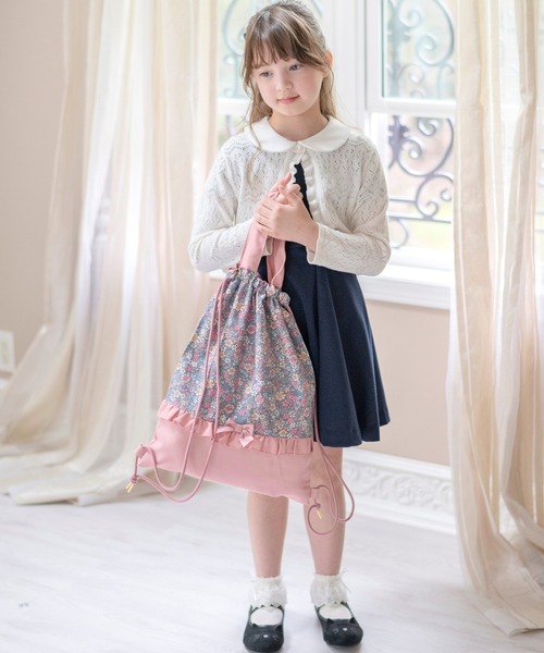 Catherine Cottage（キャサリンコテージ）の「フラワープリントナップサック（バックパック/リュック・キッズ・サックスブルー系2/ブルー系1/ピンク系1/ブルー系2/ベージュ系1/グレー系2・FREE）」の14枚目の写真