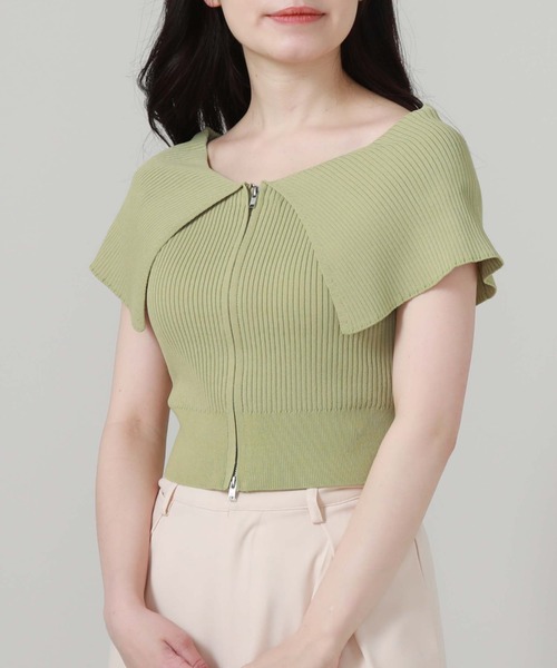 archives（アルシーヴ）の「Ｗｚｉｐオーバーカラーオフショルニット（ニット/セーター・レディース・グリーン/ブルー/ブラック/アイボリー・MEDIUM）」の22枚目の写真