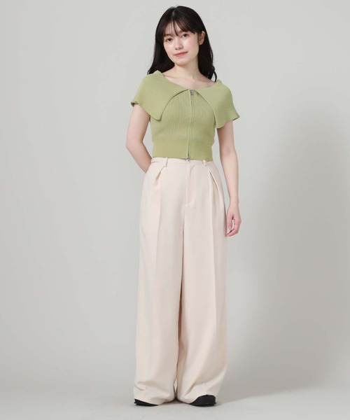 archives（アルシーヴ）の「Ｗｚｉｐオーバーカラーオフショルニット（ニット/セーター・レディース・グリーン/ブルー/ブラック/アイボリー・MEDIUM）」の16枚目の写真