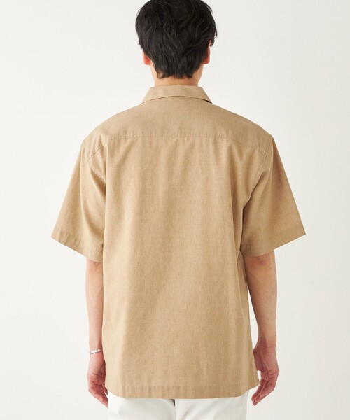 SHIPS コットン麻シャツ セール】SHIPS Colors:コットンリネン COOLMAX オープンカラー