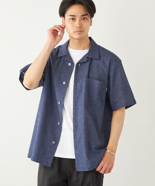 【セール】SHIPS Colors:コットンリネン COOLMAX オープンカラー シャツ◇（シャツ/ブラウス）｜SHIPS Colors（シップス カラーズ）