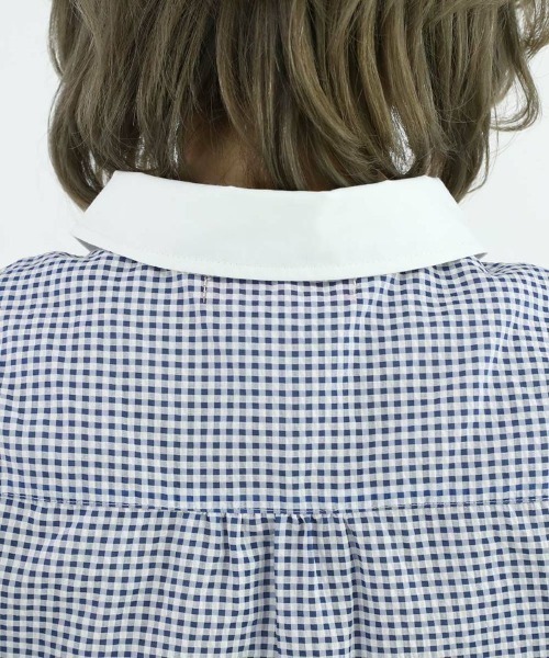 F i.n.t（フィント）の「サッカーギンガムクレリックブラウス/fint（シャツ/ブラウス・レディース・ブラック×ホワイト/ホワイト×ブルー・FREE）」の13枚目の写真