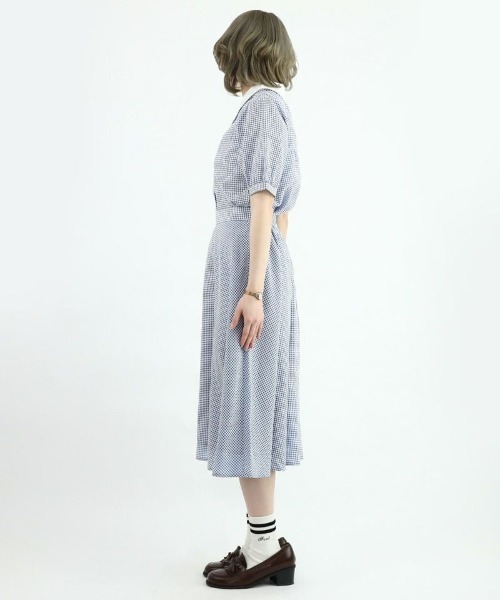 F i.n.t（フィント）の「サッカーギンガムクレリックブラウス/fint（シャツ/ブラウス・レディース・ブラック×ホワイト/ホワイト×ブルー・FREE）」の15枚目の写真