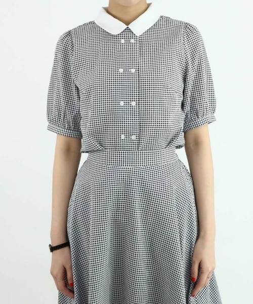 F i.n.t（フィント）の「サッカーギンガムクレリックブラウス/fint（シャツ/ブラウス・レディース・ブラック×ホワイト/ホワイト×ブルー・FREE）」の17枚目の写真