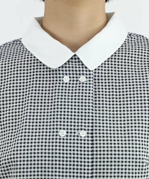 F i.n.t（フィント）の「サッカーギンガムクレリックブラウス/fint（シャツ/ブラウス・レディース・ブラック×ホワイト/ホワイト×ブルー・FREE）」の18枚目の写真