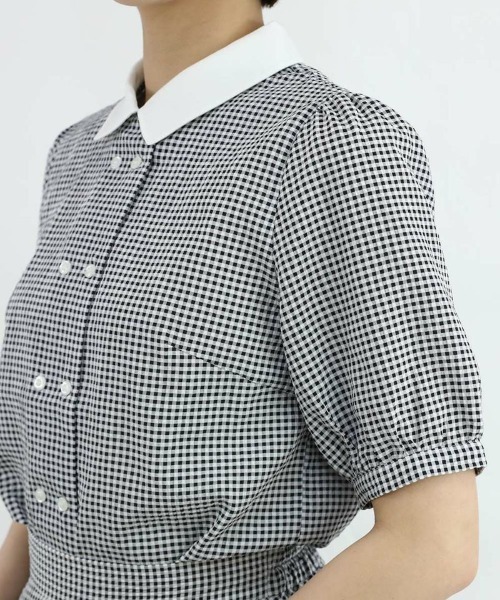 F i.n.t（フィント）の「サッカーギンガムクレリックブラウス/fint（シャツ/ブラウス・レディース・ブラック×ホワイト/ホワイト×ブルー・FREE）」の19枚目の写真