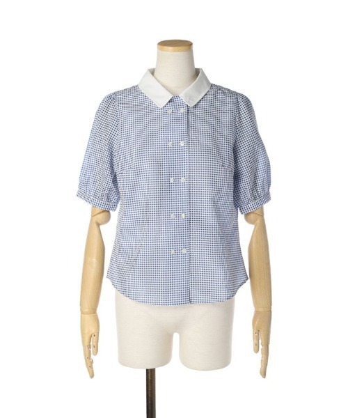 F i.n.t（フィント）の「サッカーギンガムクレリックブラウス/fint（シャツ/ブラウス・レディース・ブラック×ホワイト/ホワイト×ブルー・FREE）」の22枚目の写真