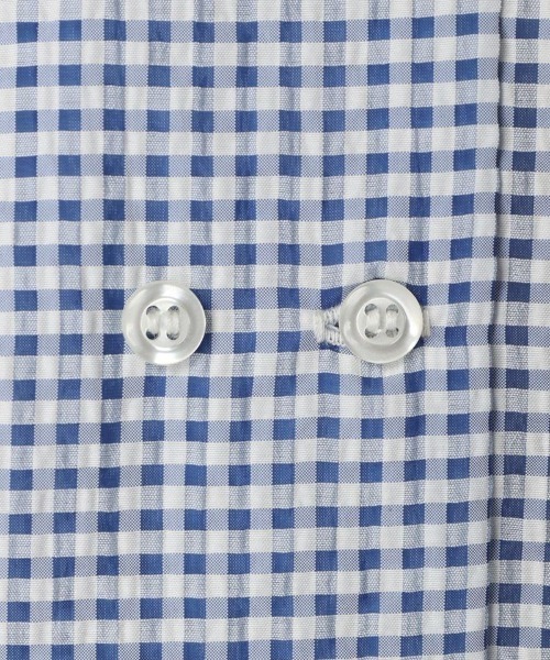 F i.n.t（フィント）の「サッカーギンガムクレリックブラウス/fint（シャツ/ブラウス・レディース・ブラック×ホワイト/ホワイト×ブルー・FREE）」の4枚目の写真