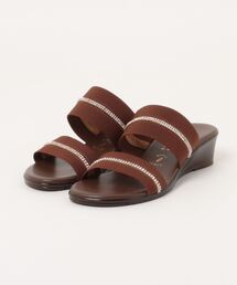【ITALIAN SHOEMAKERS】ラインストーン2本ベルトミュールサンダル(942320)