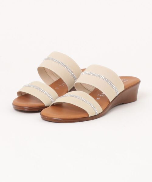 ITALIAN SHOEMAKERS(イタリアンシューメーカー)の「【ITALIAN SHOEMAKERS】ラインストーン2本ベルトミュールサンダル(942320)(サンダル・レディース・ブラック/ベージュ/ネイビー/アイボリー/ダークブラウン・38/39/35/36/37)」の18枚目の写真