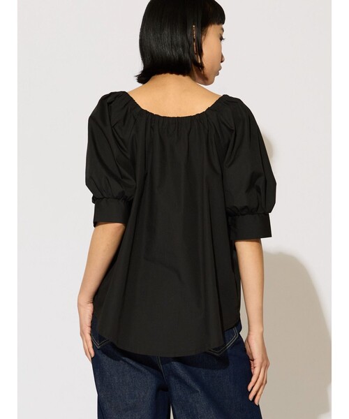 MIDIUMISOLID(ミディウミソリッド)の「MIDIUMISOLID for Ladies 2WAYトップス(シャツ/ブラウス・レディース・ライトグレー/ブラック・FREE)」の7枚目の写真